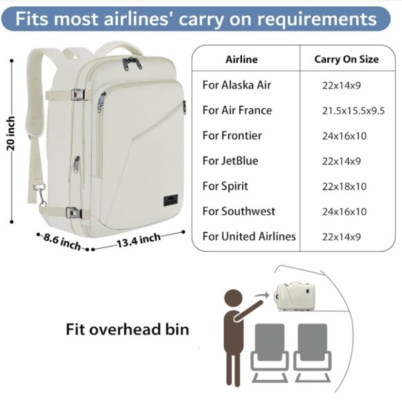 MATEIN Large Travel Backpack – 45L Expandable Carry-On - Picture 5 of 11